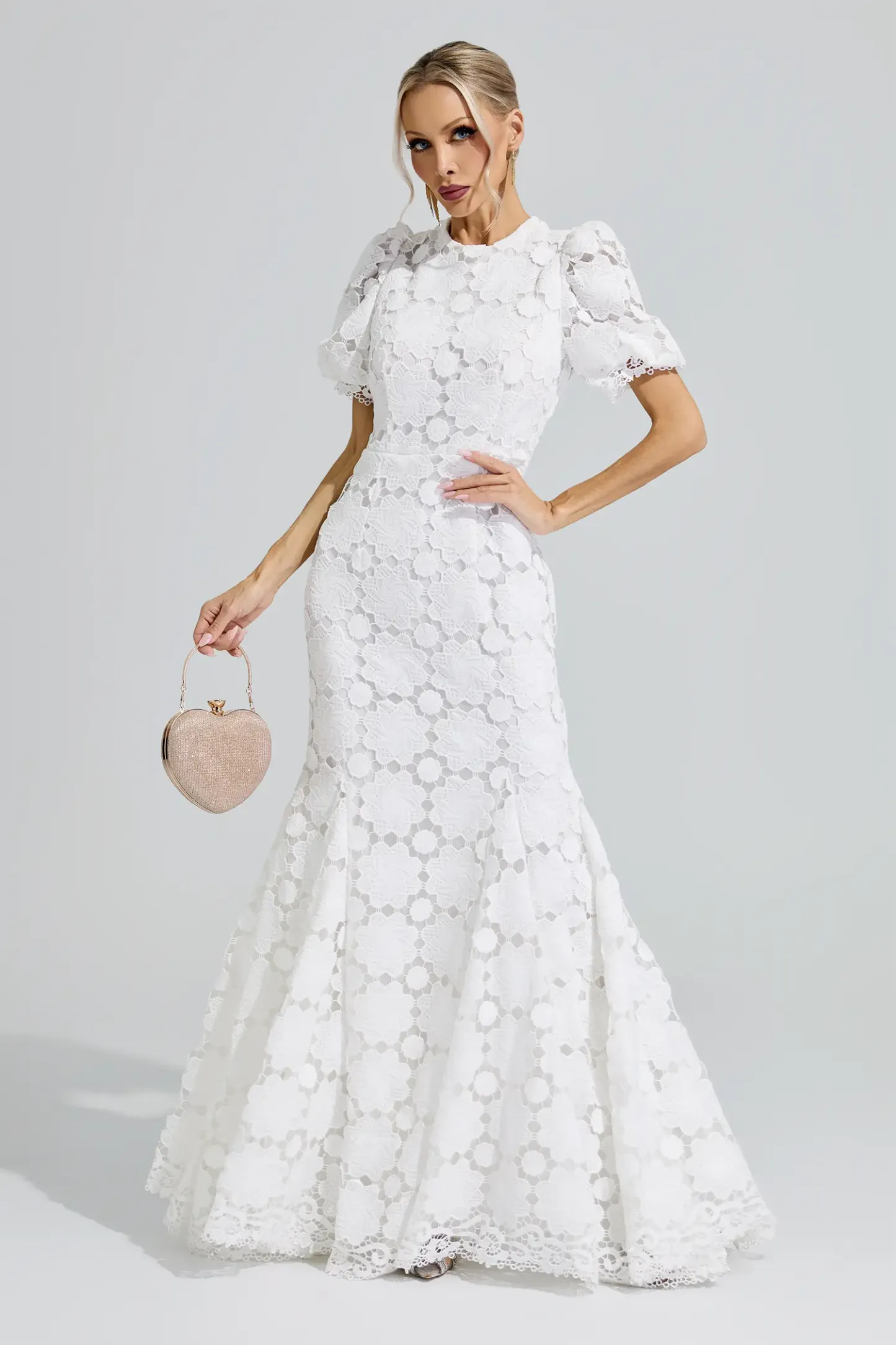 Artemis White Lace Cutout Maxi Dress