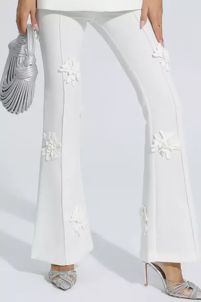 Ives White Jacquard Floral Blazer Set
