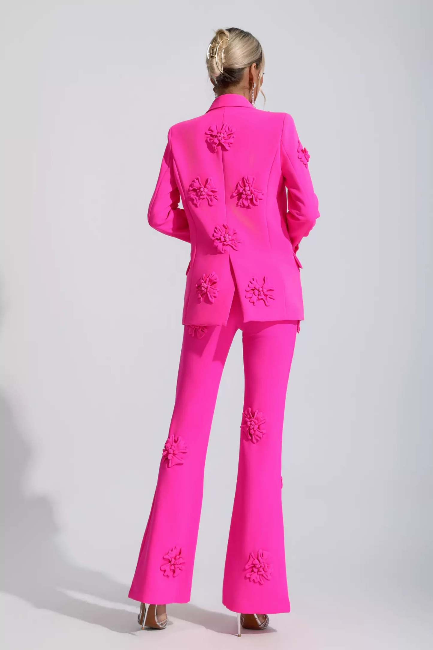 Ives Pink Jacquard Floral Blazer Set