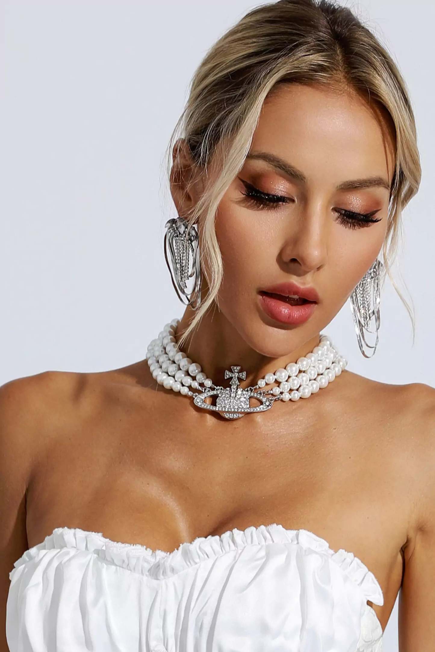 Winston Diamond Saturn Pearl Necklace