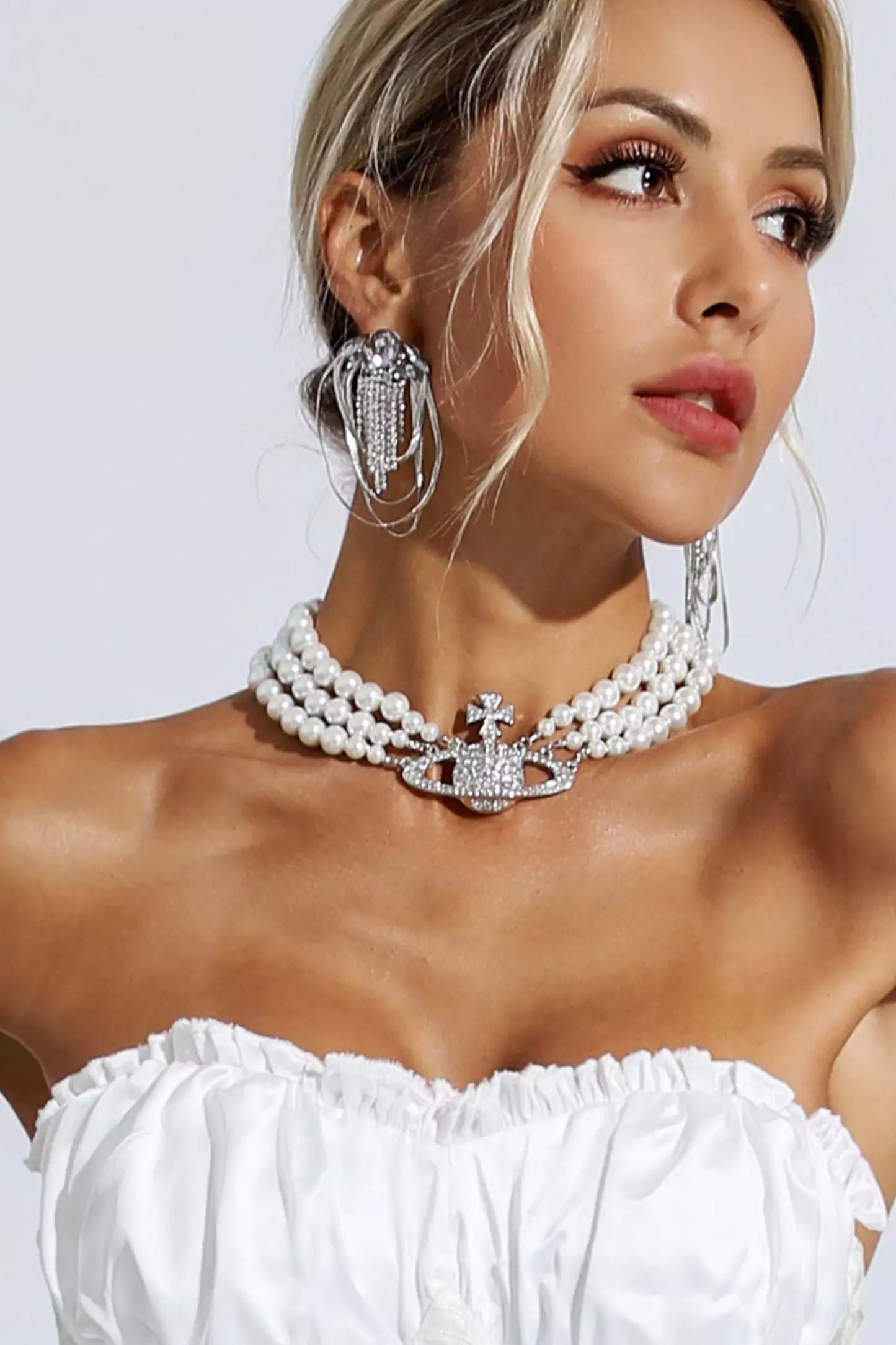 Winston Diamond Saturn Pearl Necklace