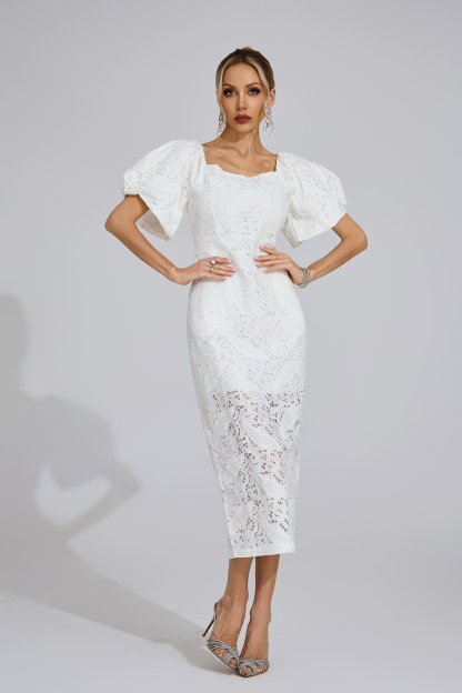 Strand White One-Shoulder Maxi Dress
