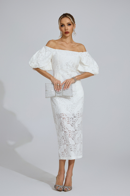 Strand White One-Shoulder Maxi Dress