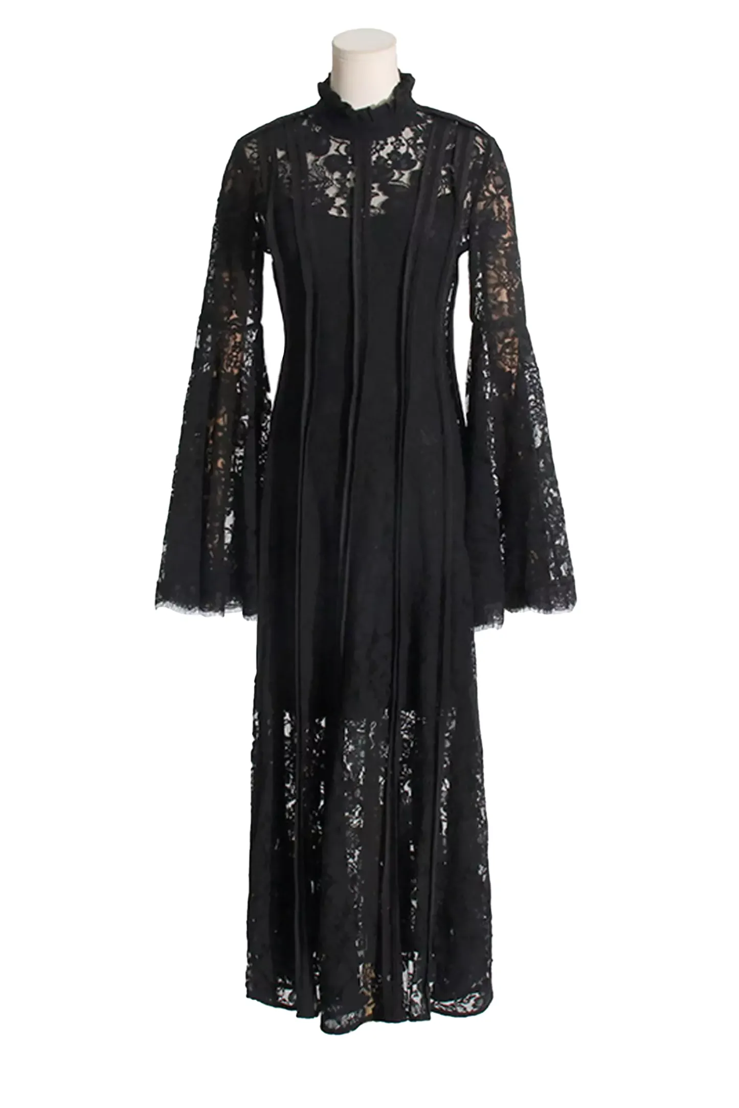 Jenkin Black Hollow Embroidery Midi Dress