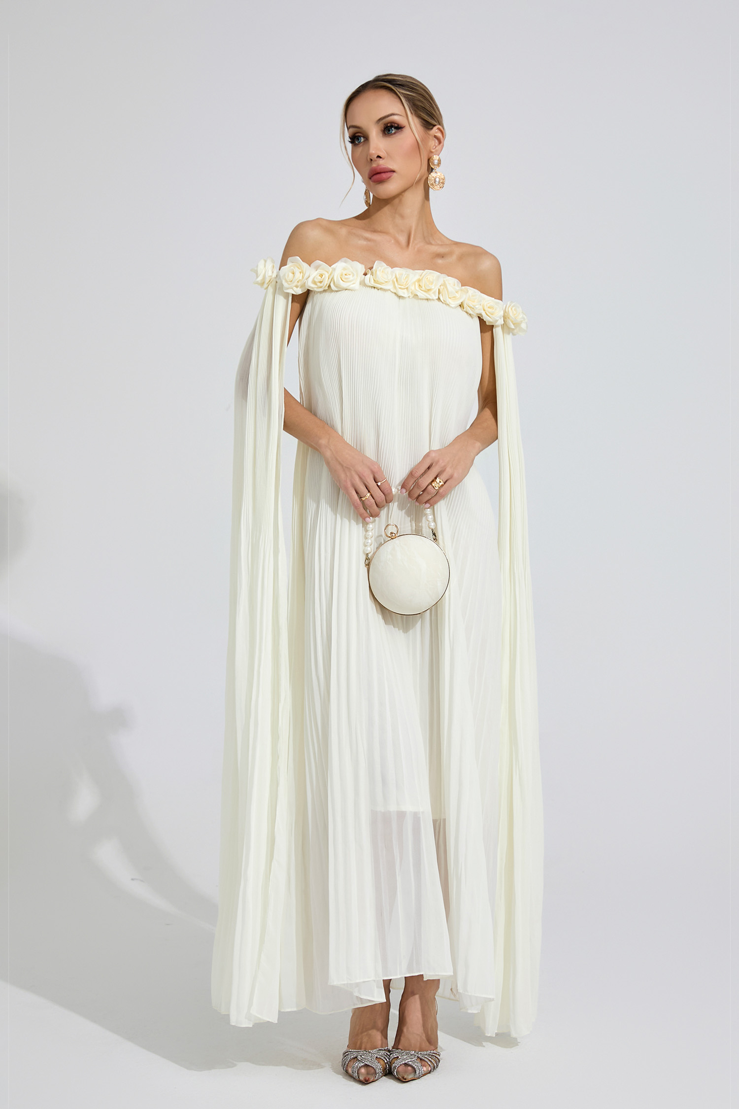 Isthmus Apricot Floral Maxi Dress