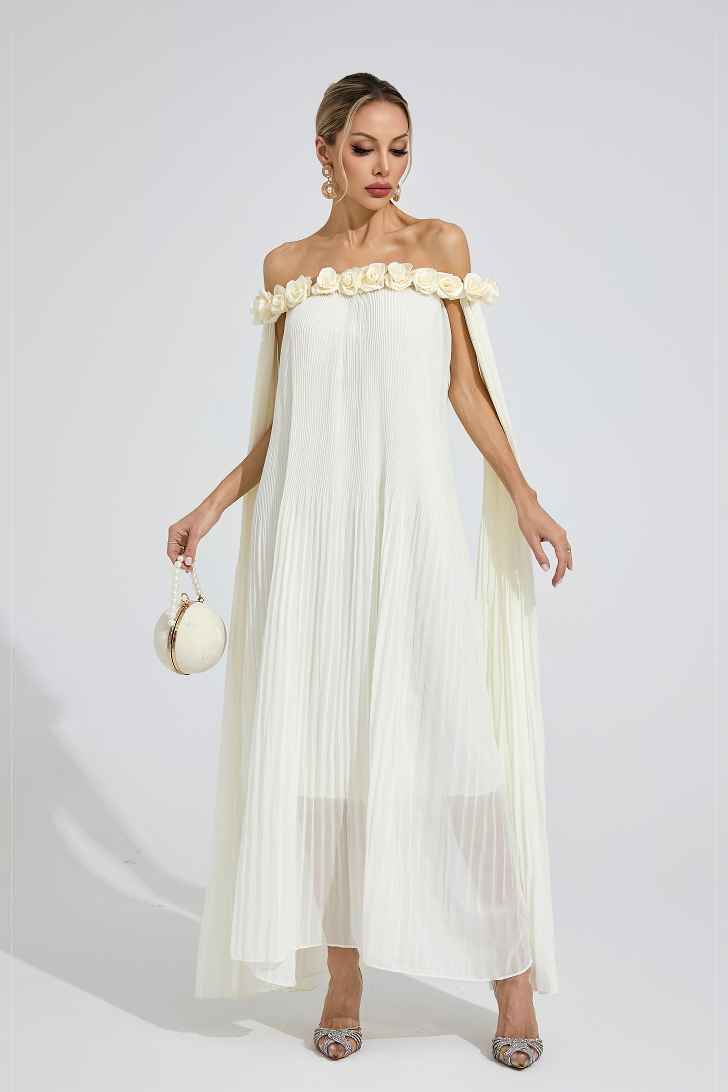 Isthmus Apricot Floral Maxi Dress