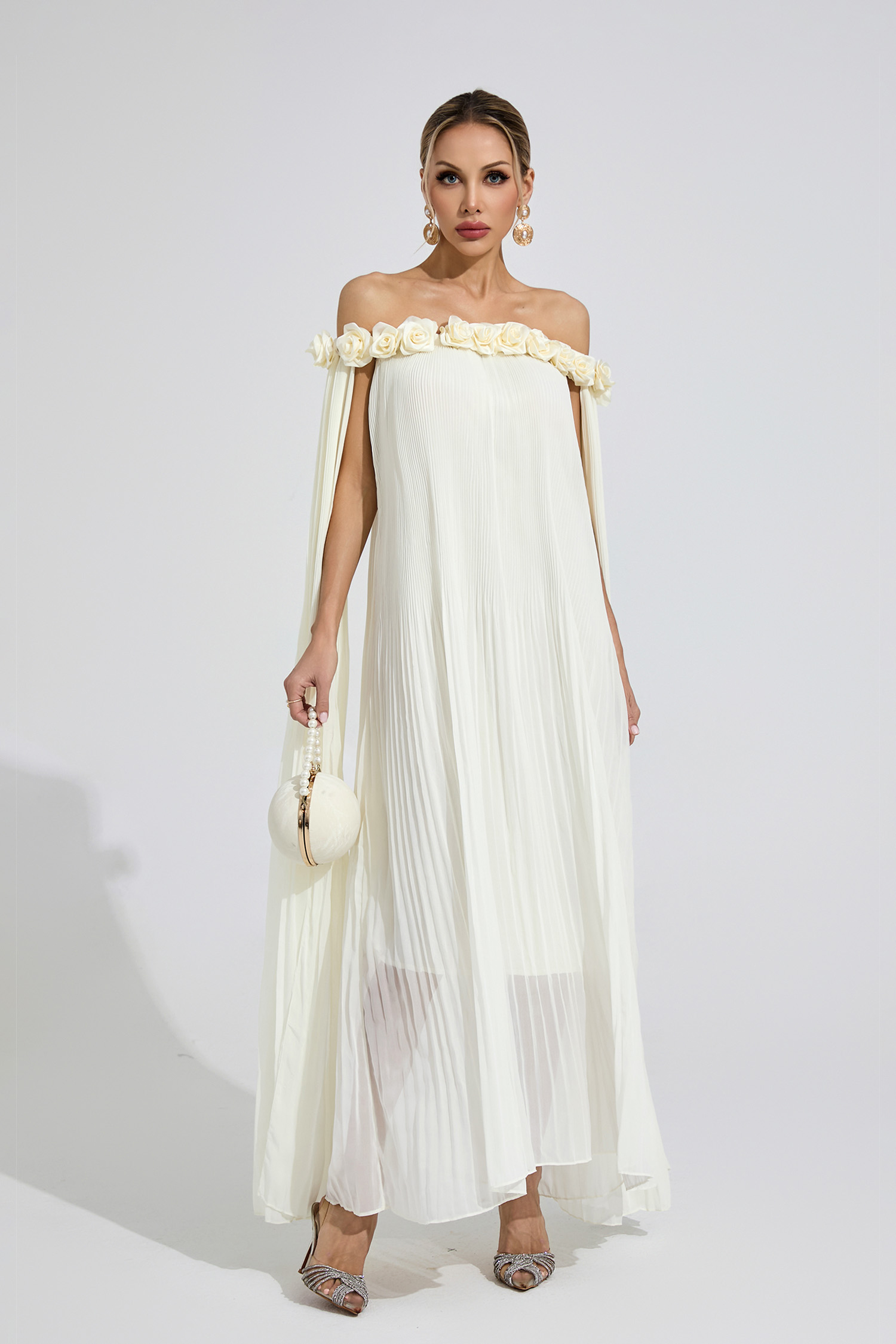 Isthmus Apricot Floral Maxi Dress