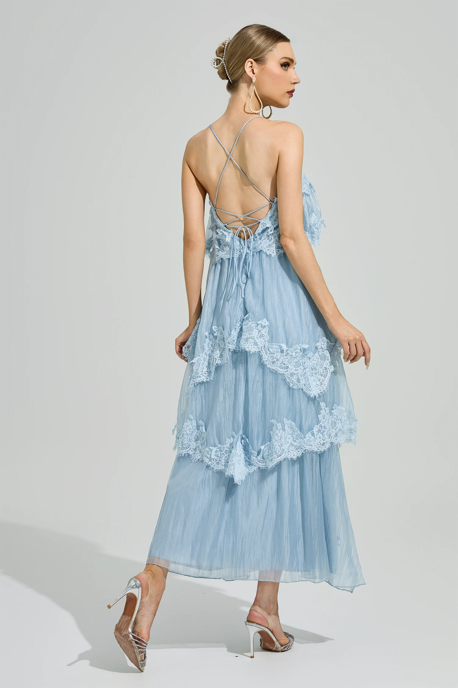 Edge Blue Lace Maxi Dress