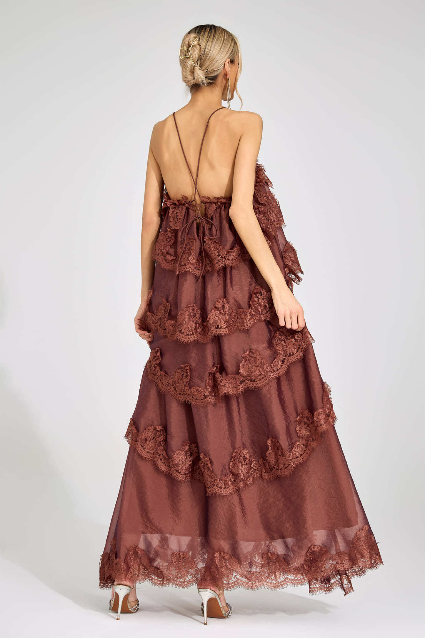 Edge Russet Lace Maxi Dress