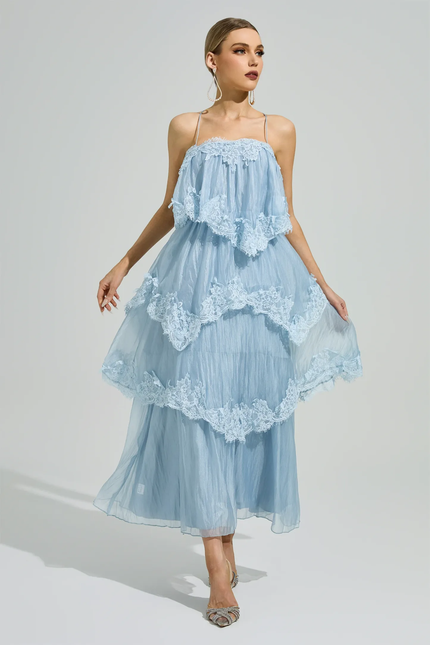 Edge Blue Lace Maxi Dress