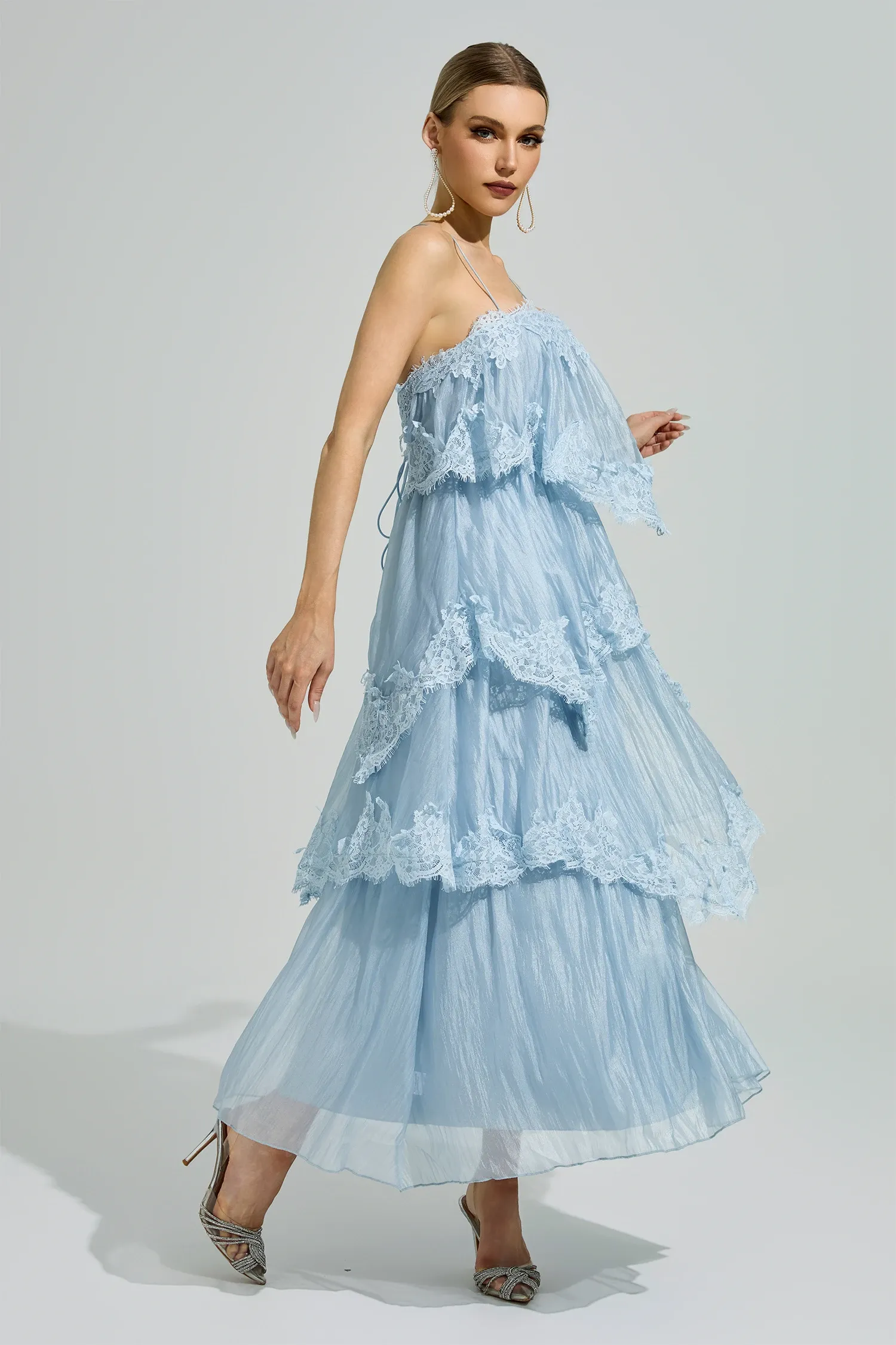 Edge Blue Lace Maxi Dress