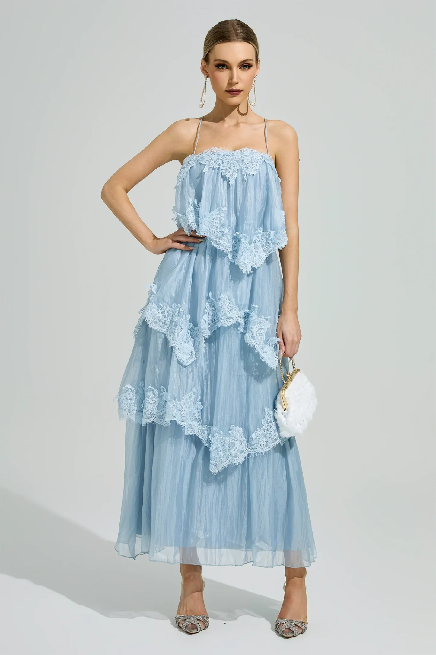 Edge Blue Lace Maxi Dress