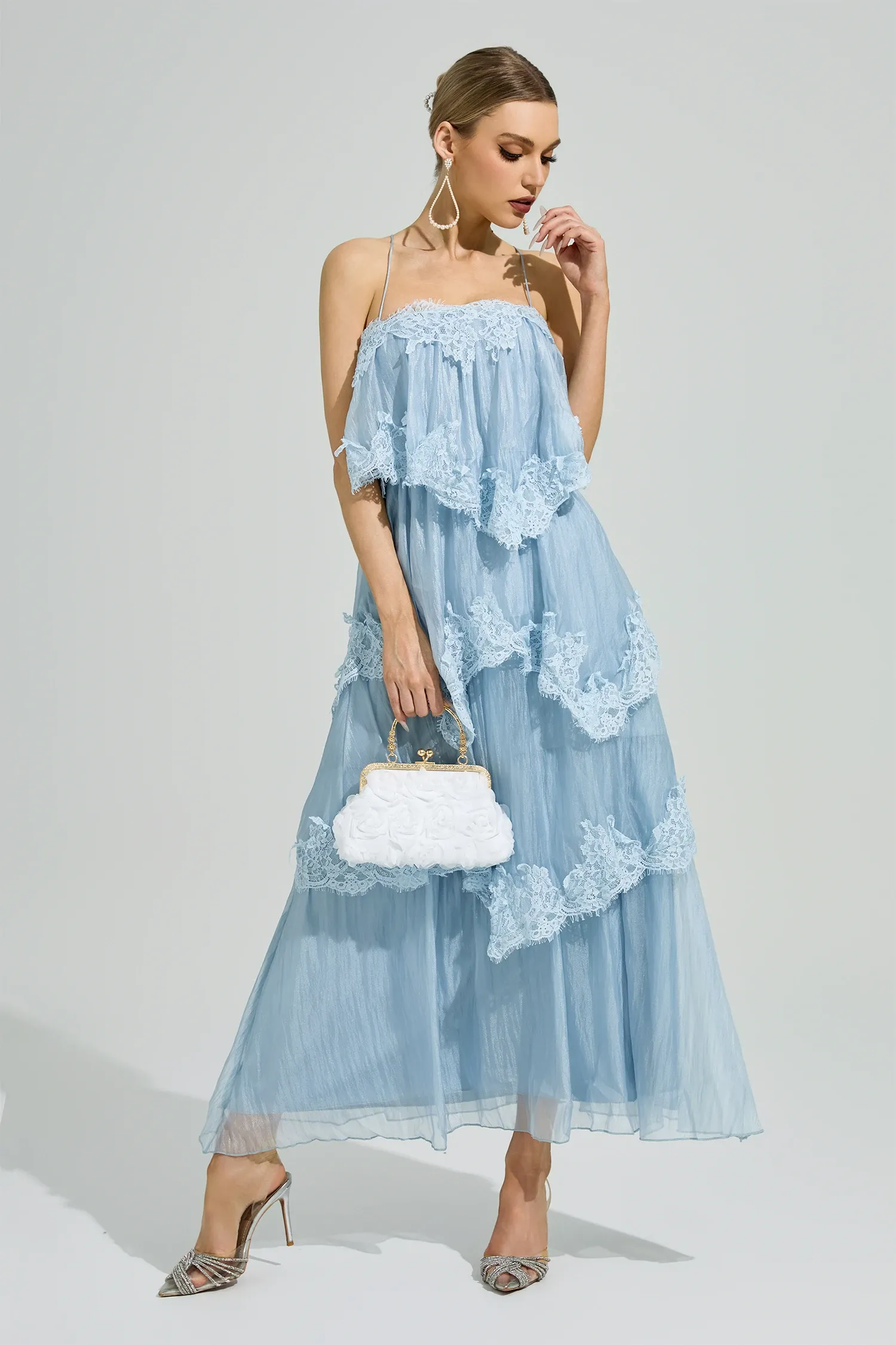 Edge Blue Lace Maxi Dress
