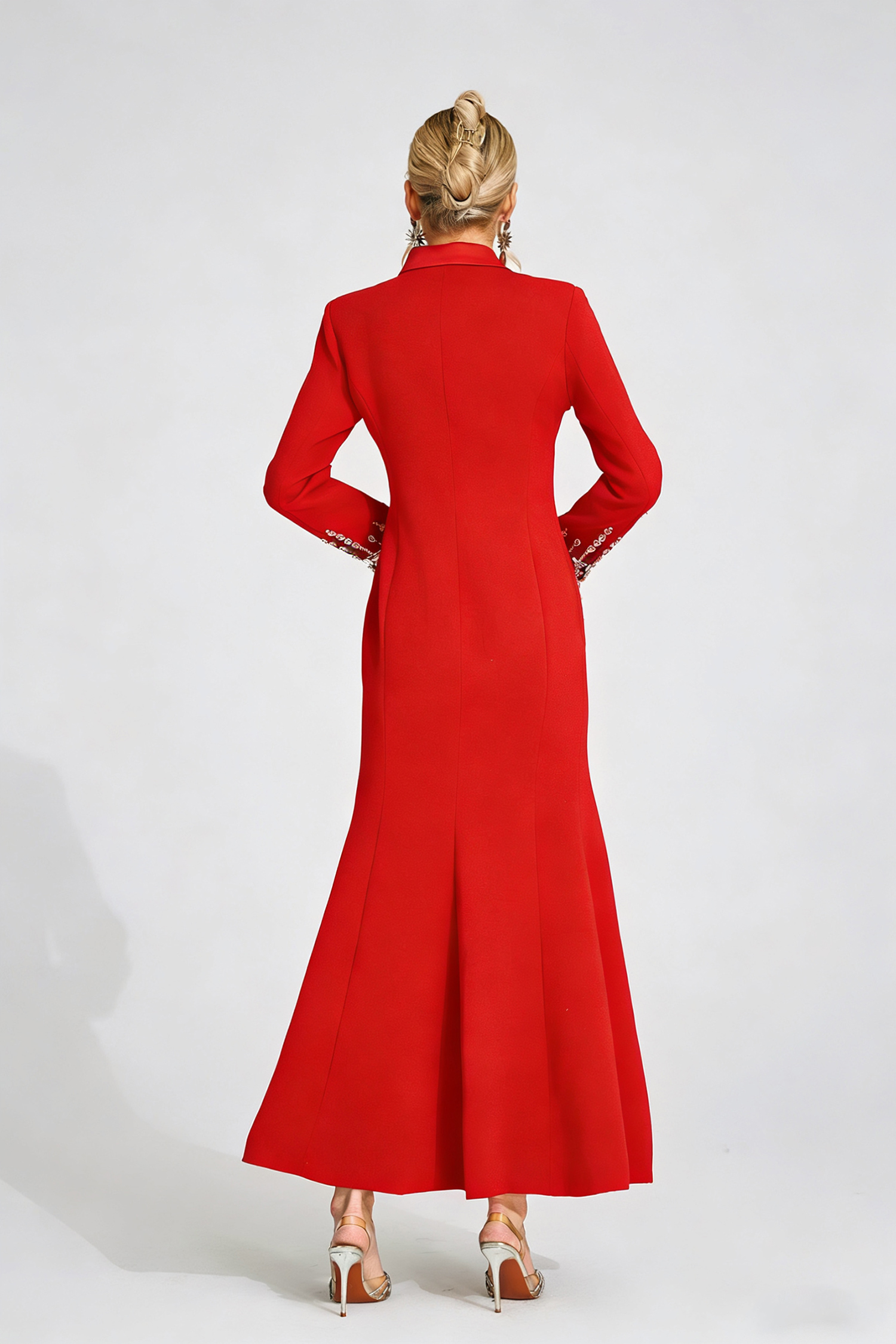 Jade Red Diamond Maxi Dress