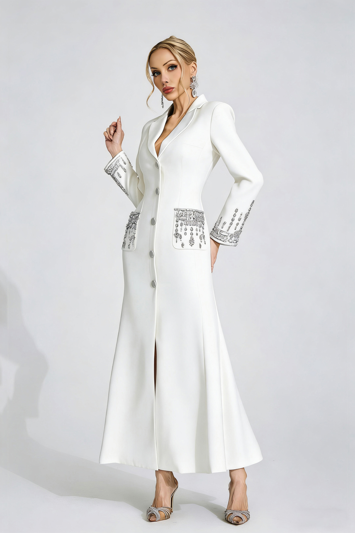Jade White Diamond Maxi Dress