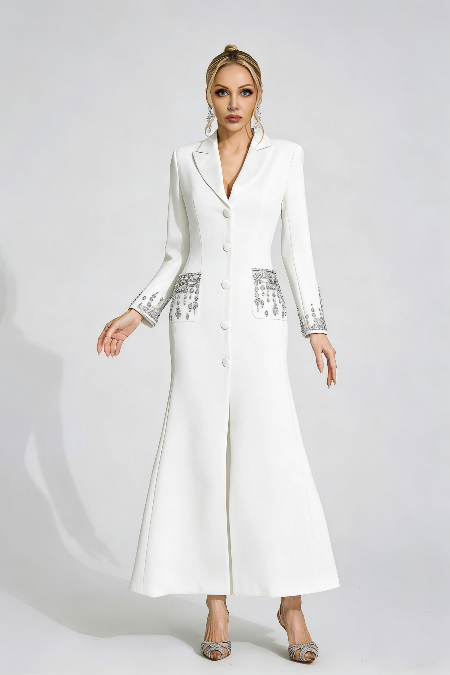 Jade White Diamond Maxi Dress