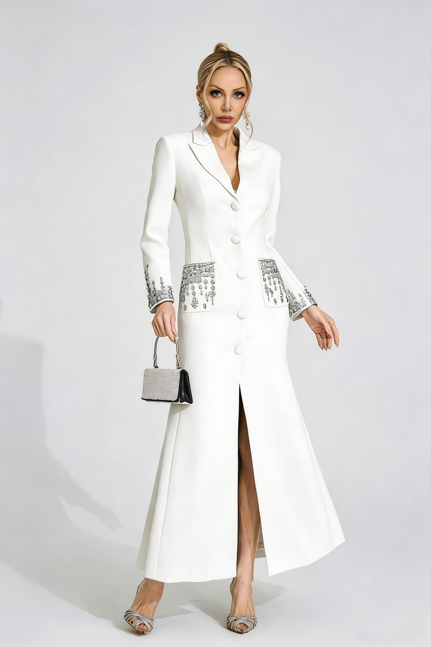 Jade White Diamond Maxi Dress