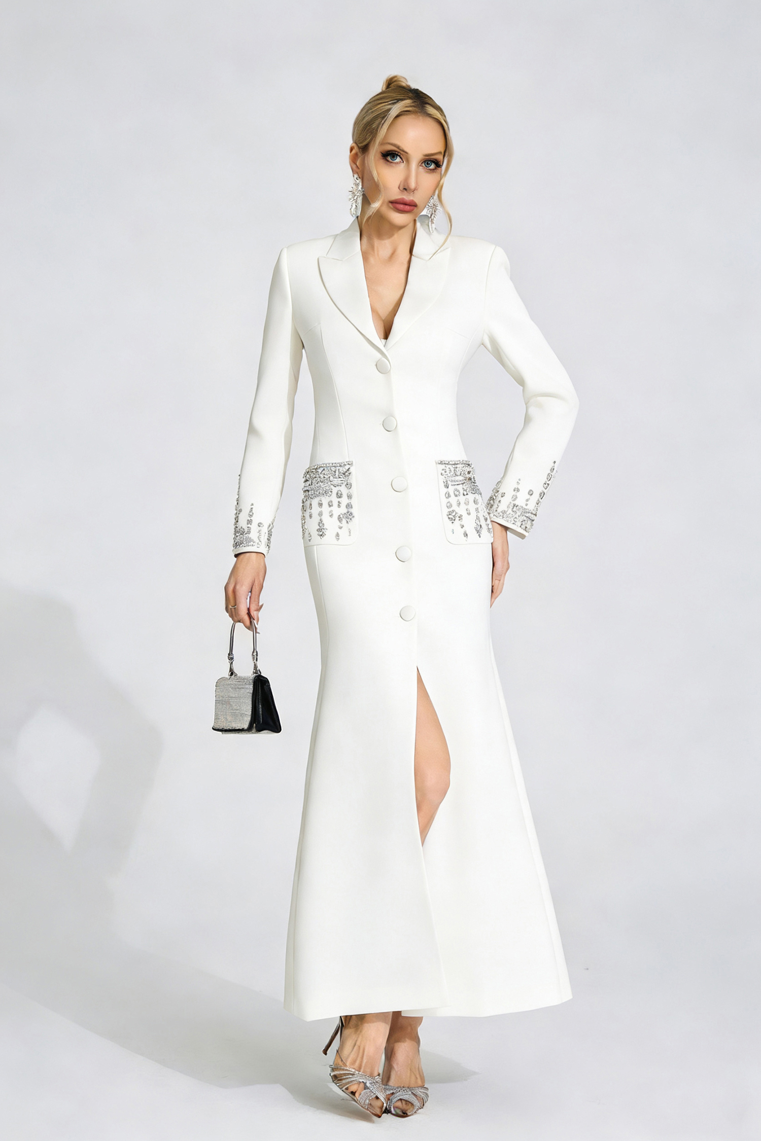 Jade White Diamond Maxi Dress