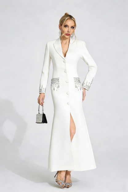 Jade White Diamond Maxi Dress