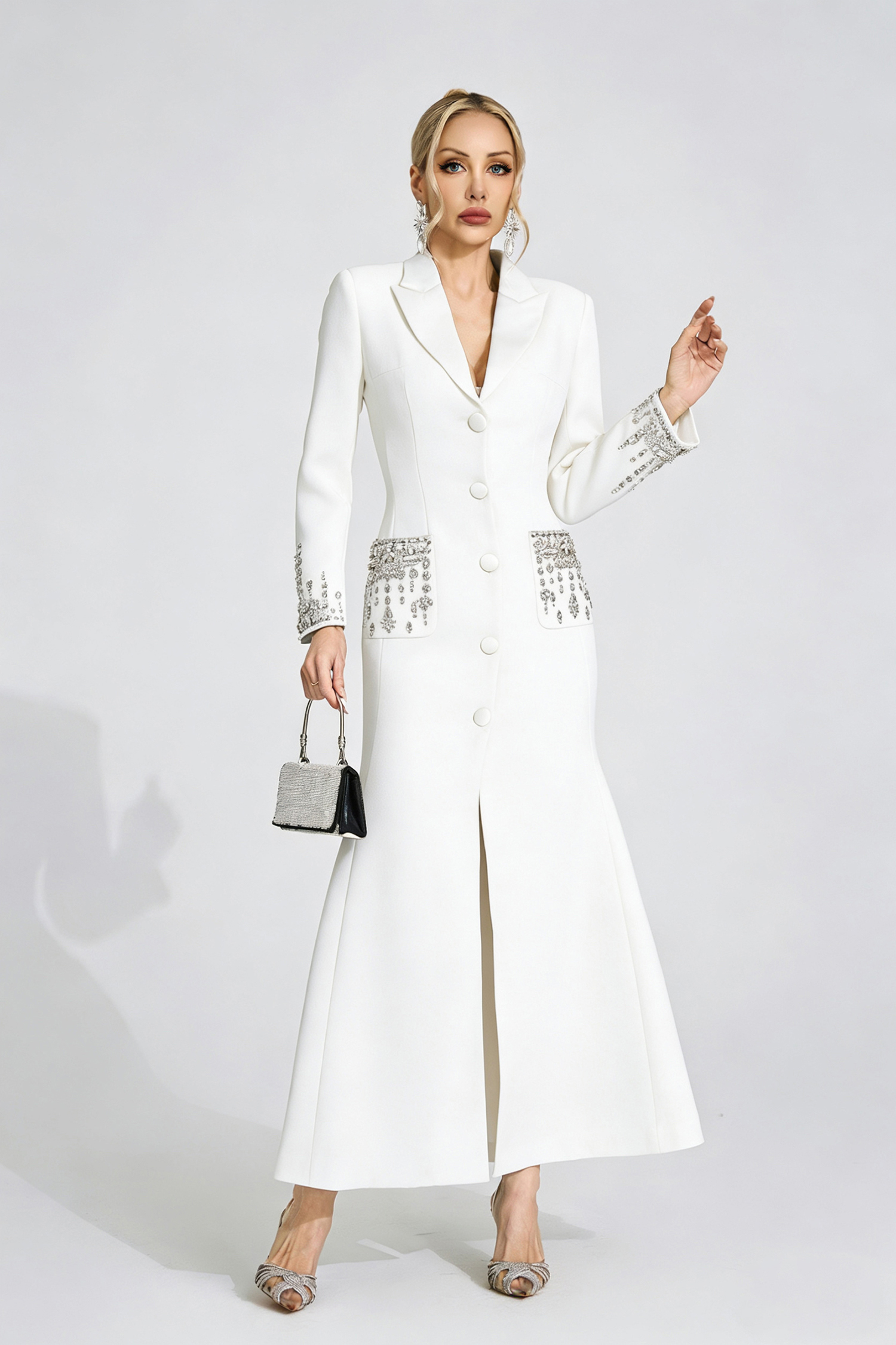 Jade White Diamond Maxi Dress