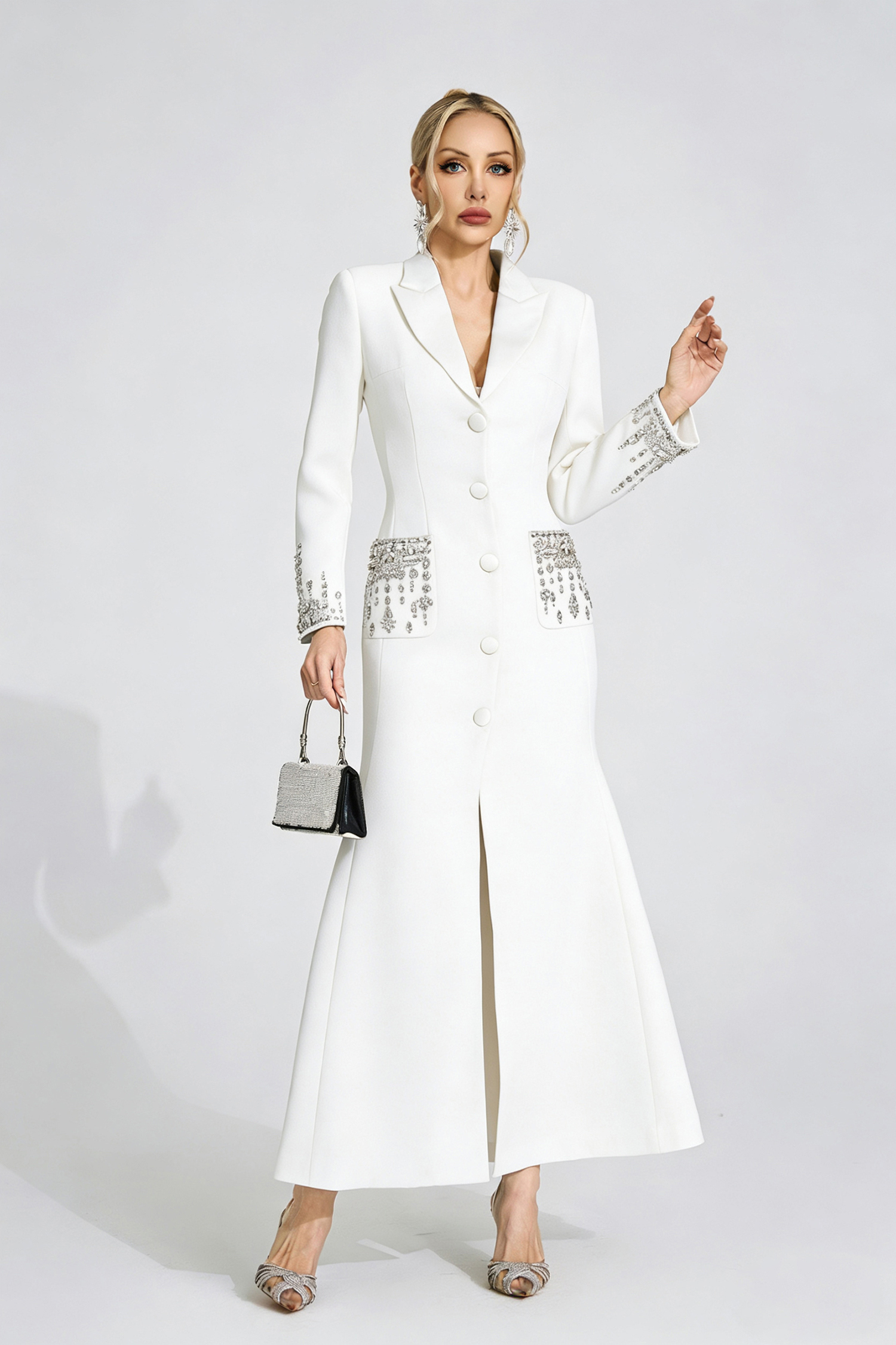 Jade White Diamond Maxi Dress