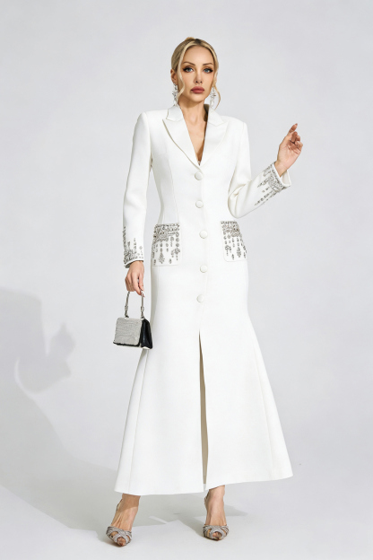 Jade White Diamond Maxi Dress