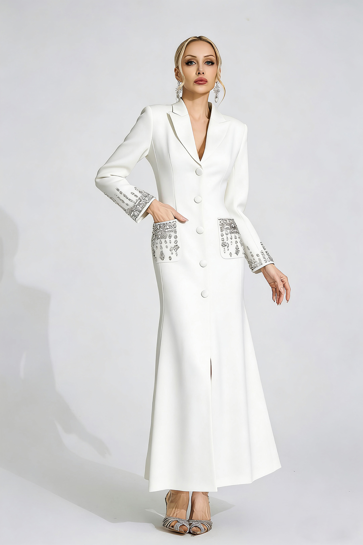 Jade White Diamond Maxi Dress
