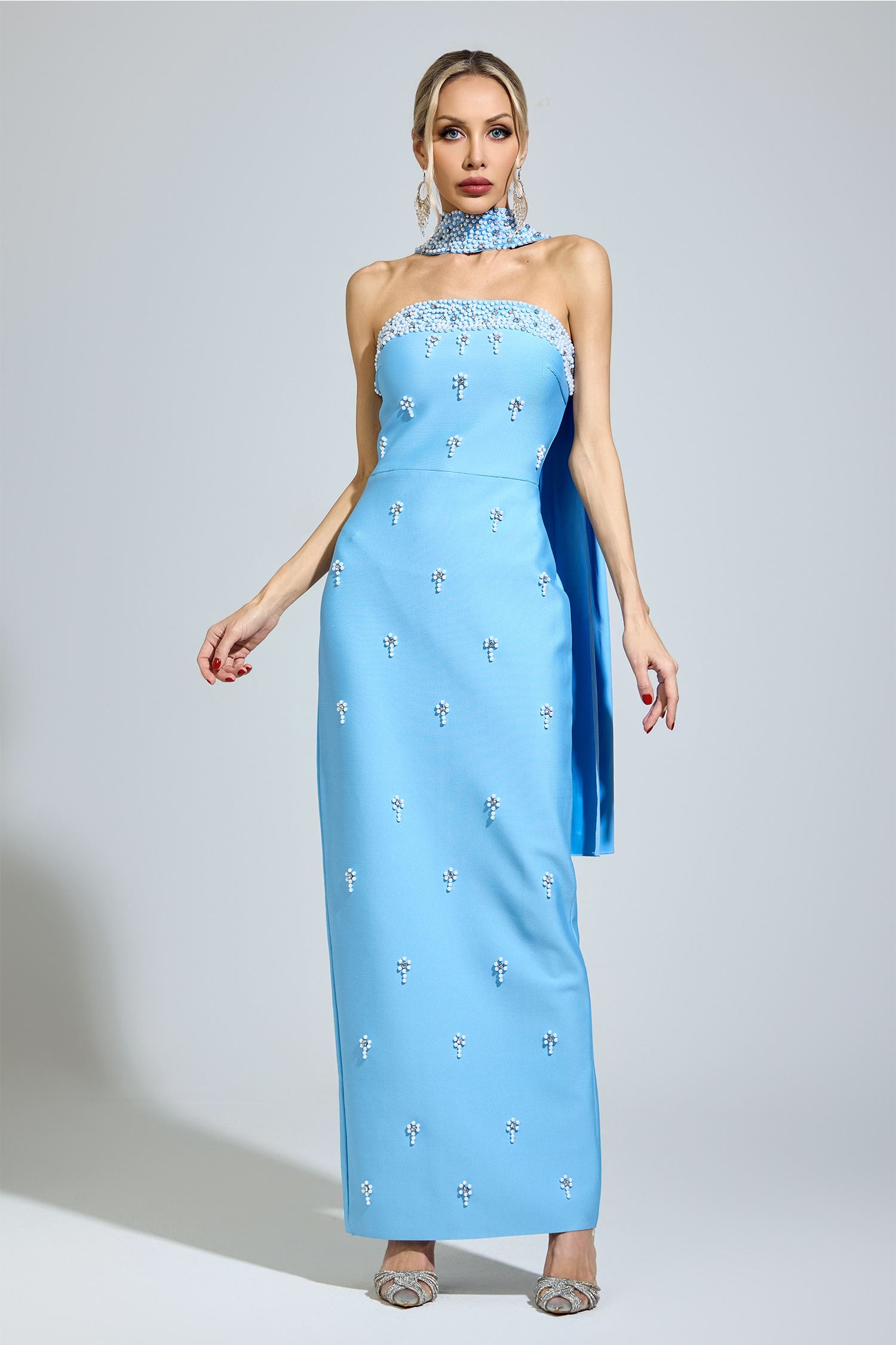 Ellison Blue Halterneck Bandage Dress