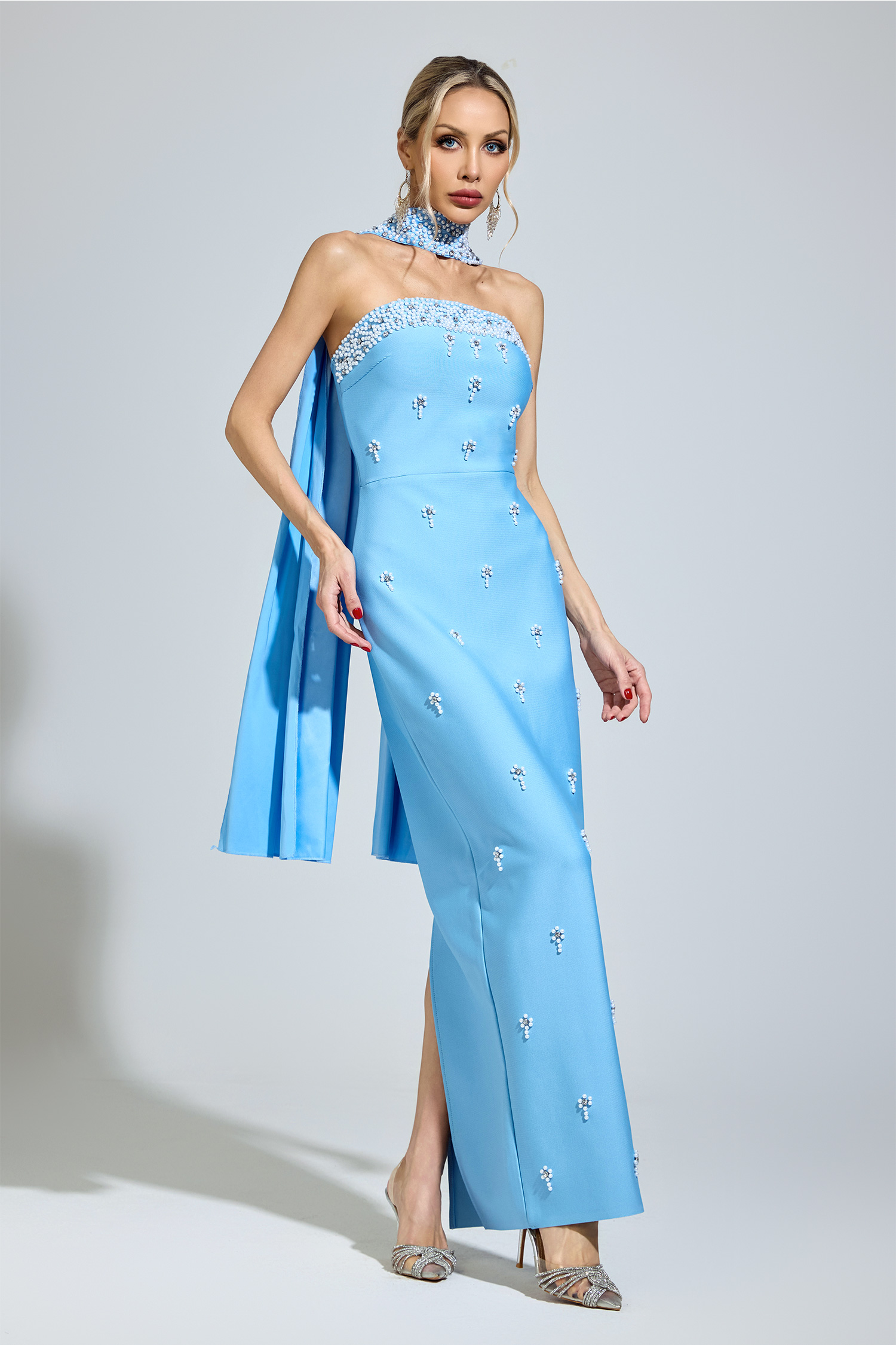 Ellison Blue Halterneck Bandage Dress