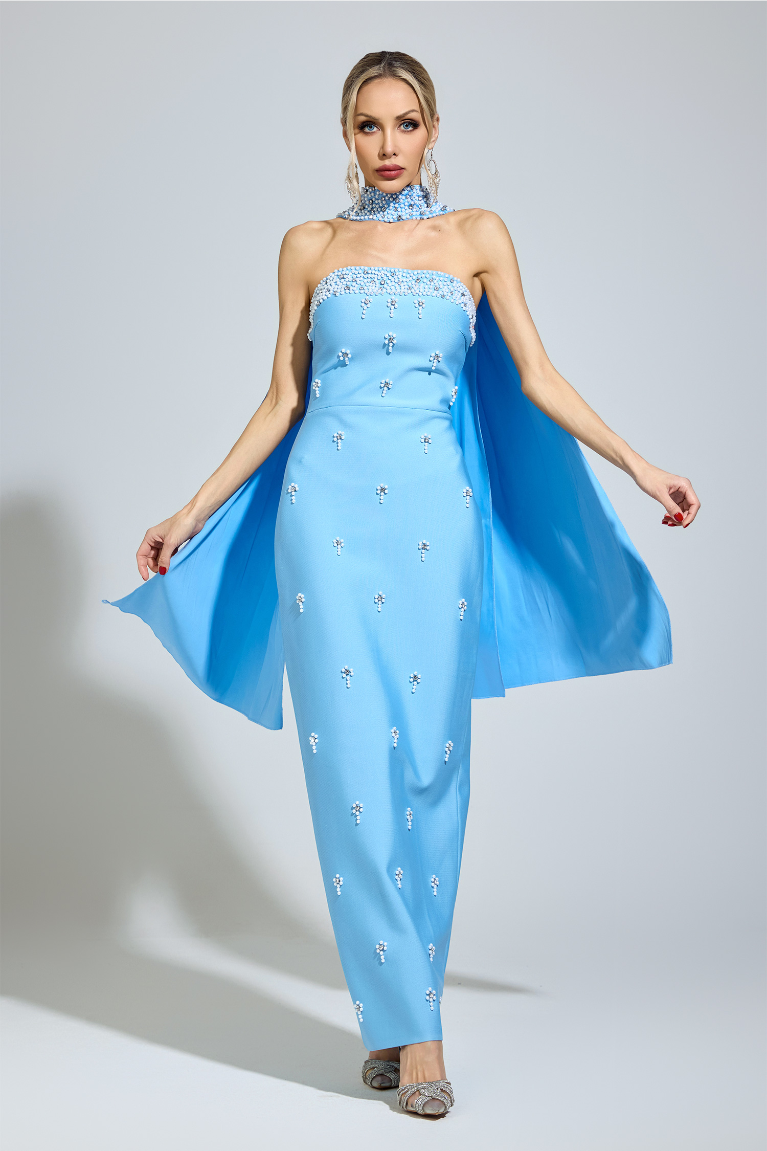 Ellison Blue Halterneck Bandage Dress