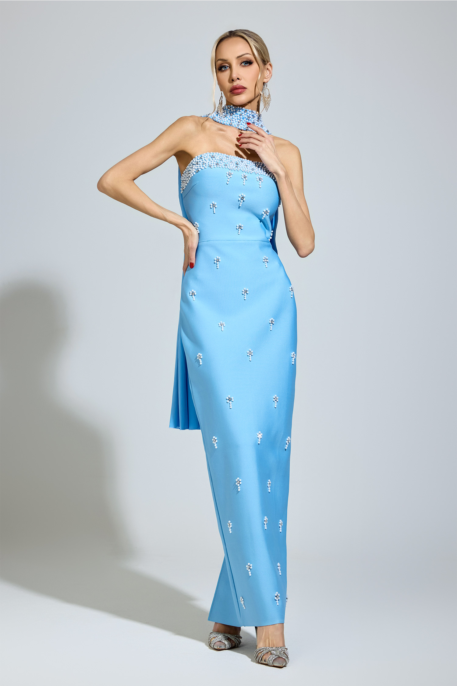 Ellison Blue Halterneck Bandage Dress