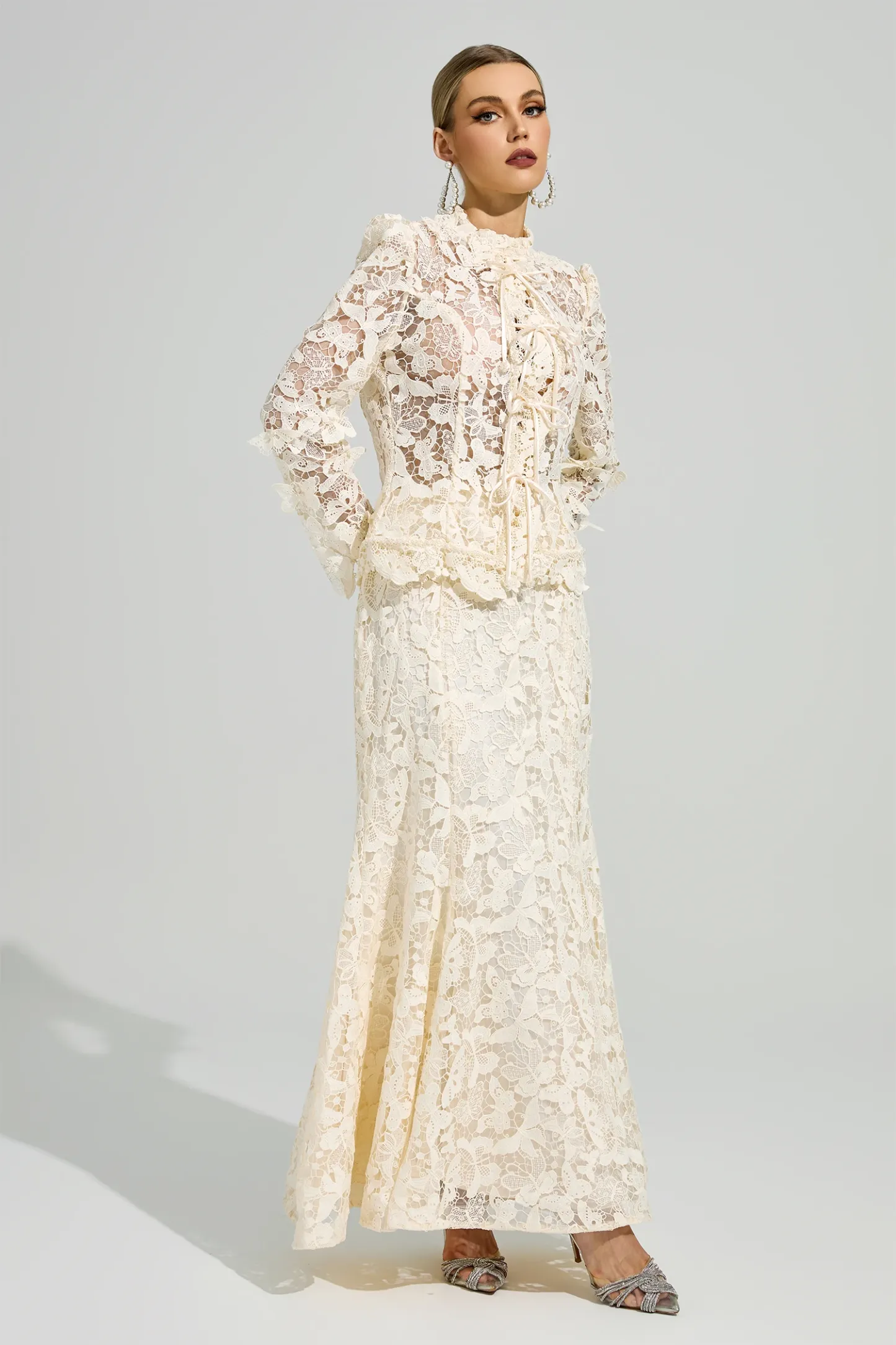 Beca White Lace Set