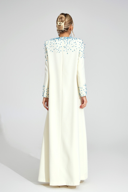 Grace Apricot Beaded Maxi Dress