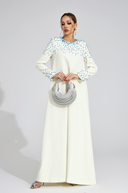 Grace Apricot Beaded Maxi Dress