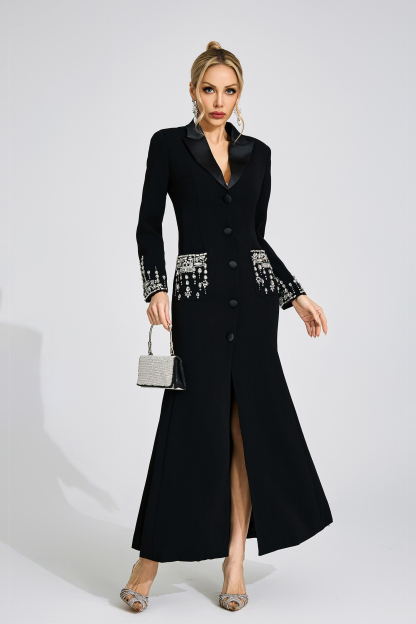 Jade Black Diamond Maxi Dress