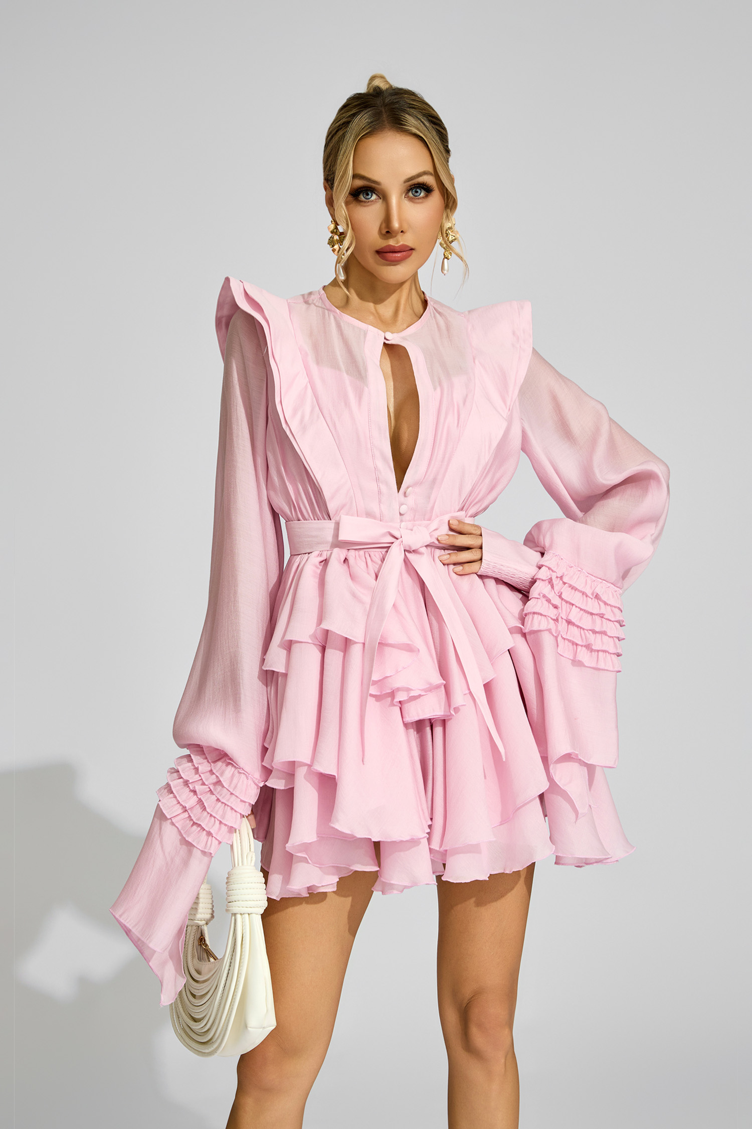 Dorothea Pink Ruffled Dress