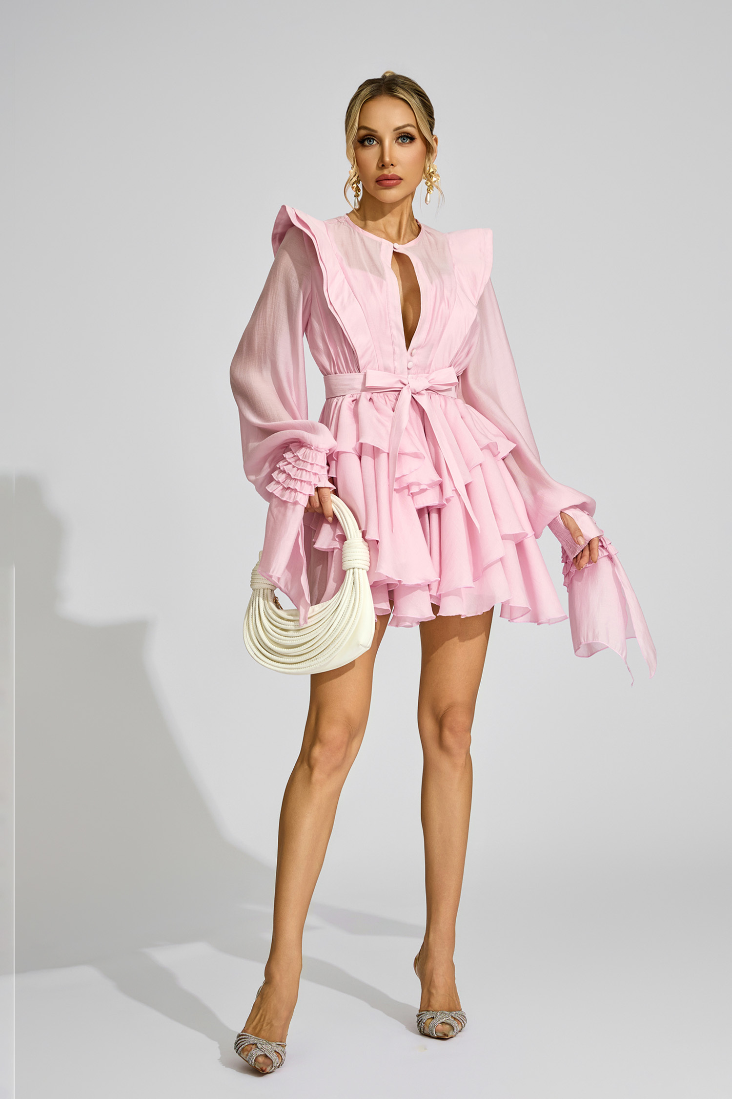 Dorothea Pink Ruffled Dress