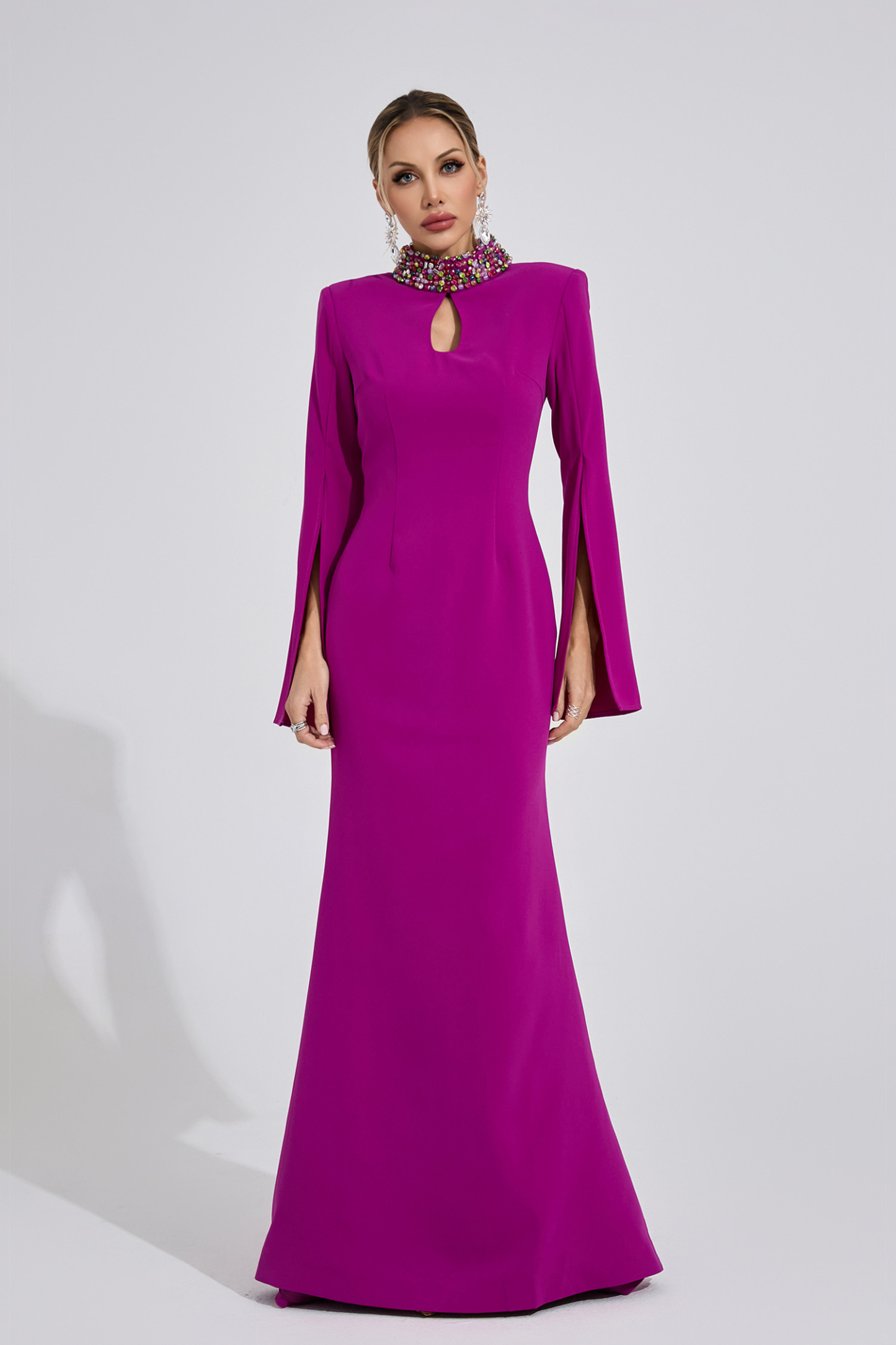 Heath Purple Red Diamond Maxi Dress
