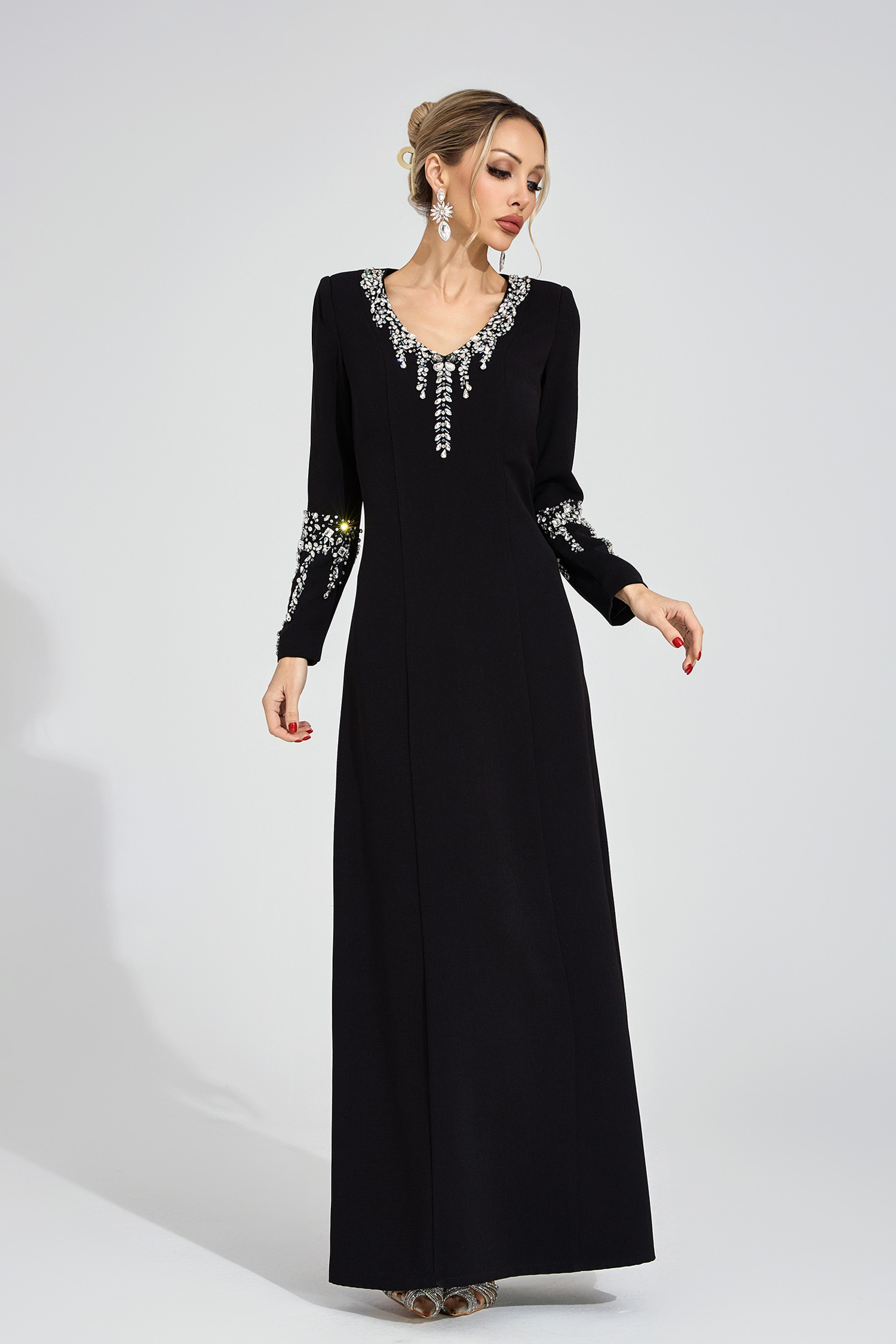 Leonora Black Diamond Maxi Dress