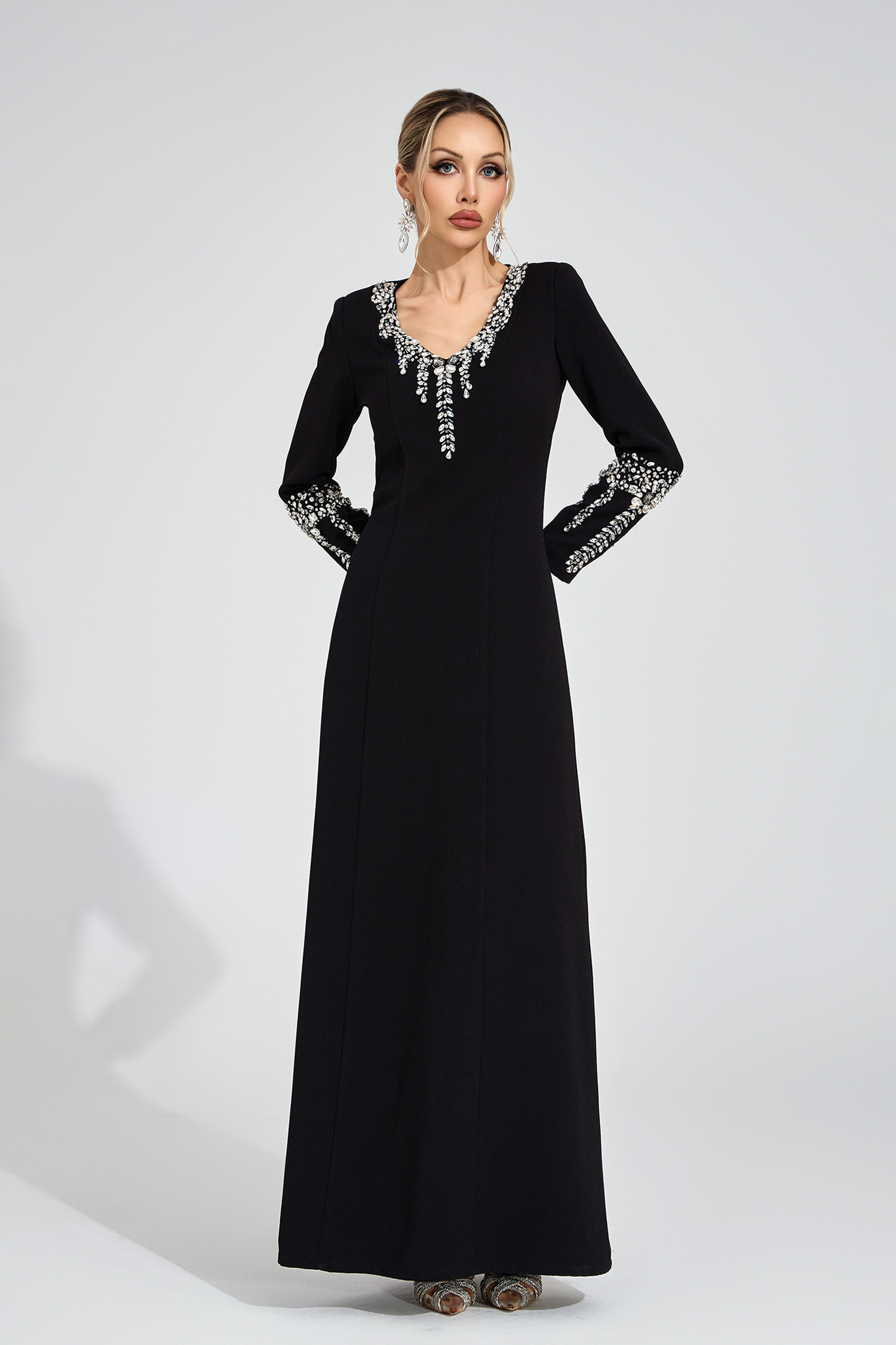Leonora Black Diamond Maxi Dress