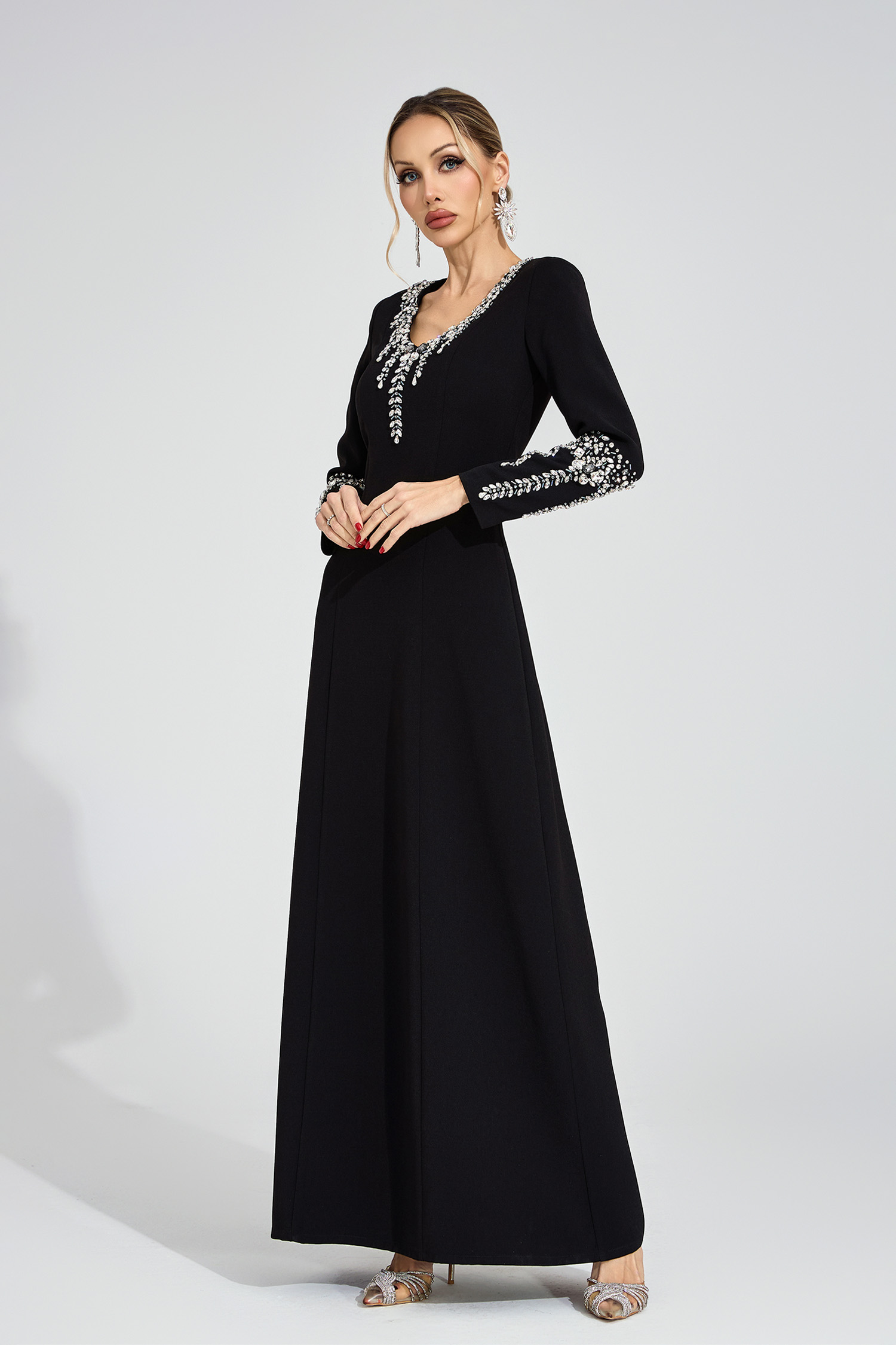 Leonora Black Diamond Maxi Dress