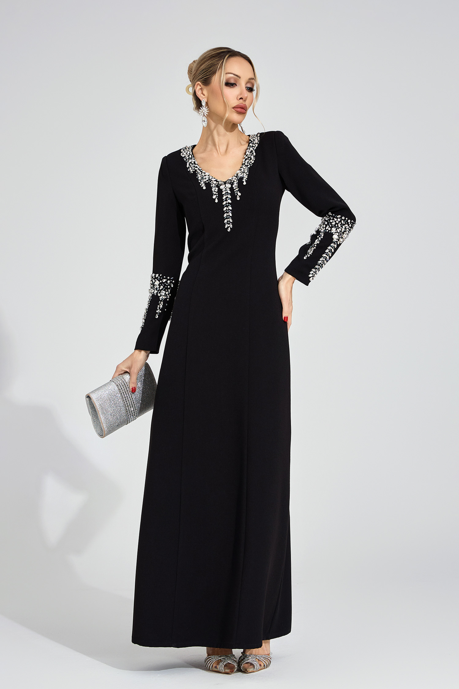 Leonora Black Diamond Maxi Dress