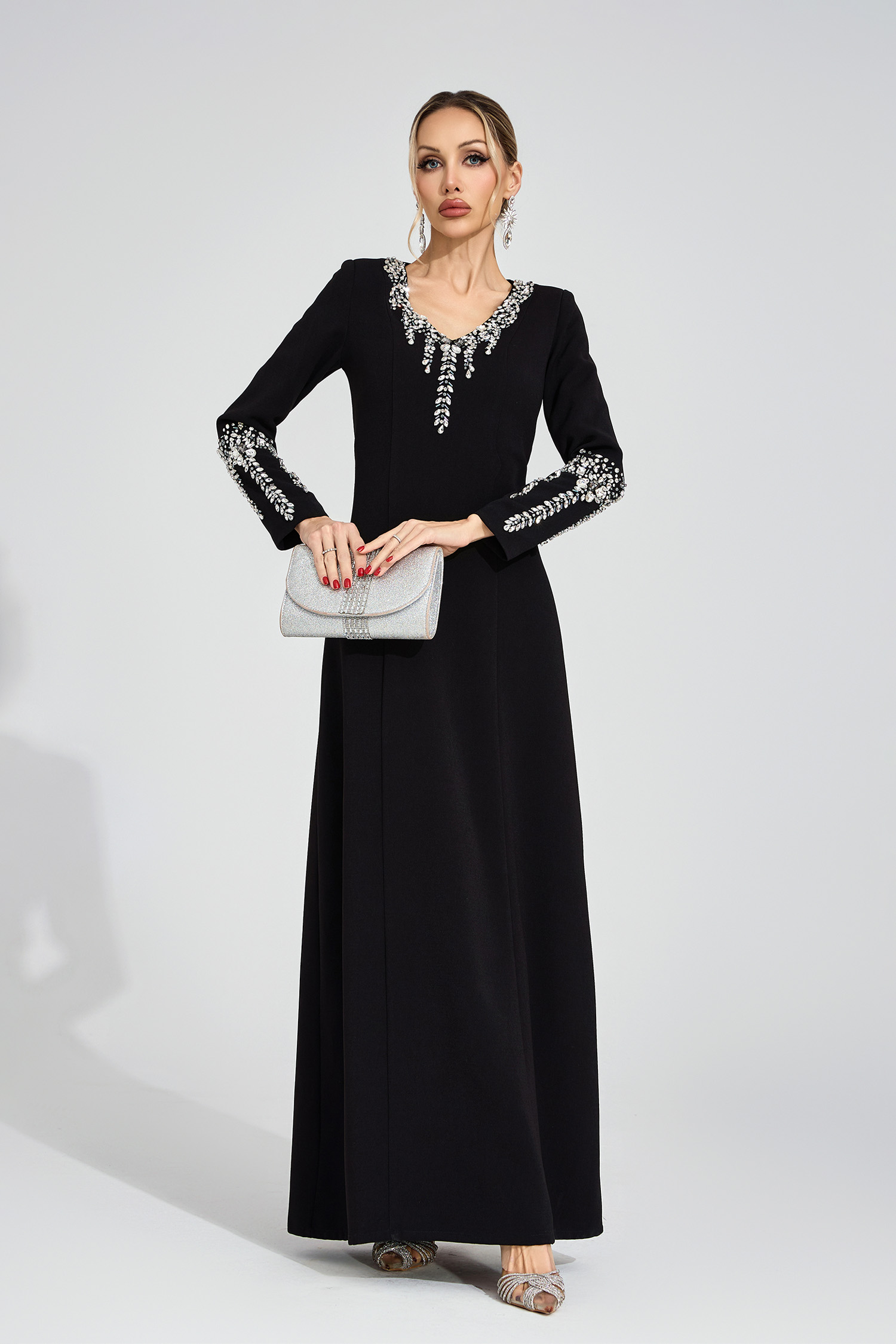 Leonora Black Diamond Maxi Dress