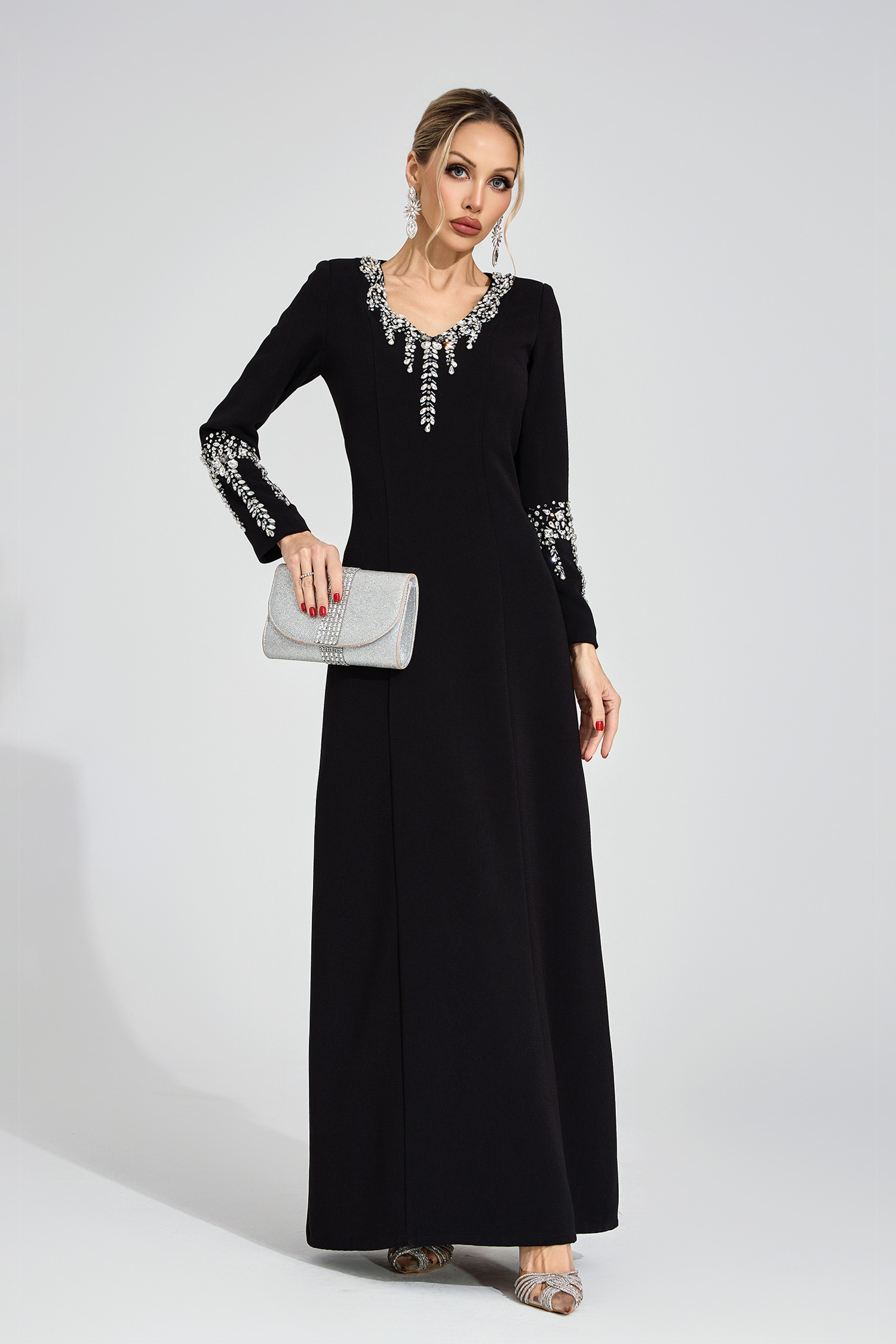 Leonora Black Diamond Maxi Dress