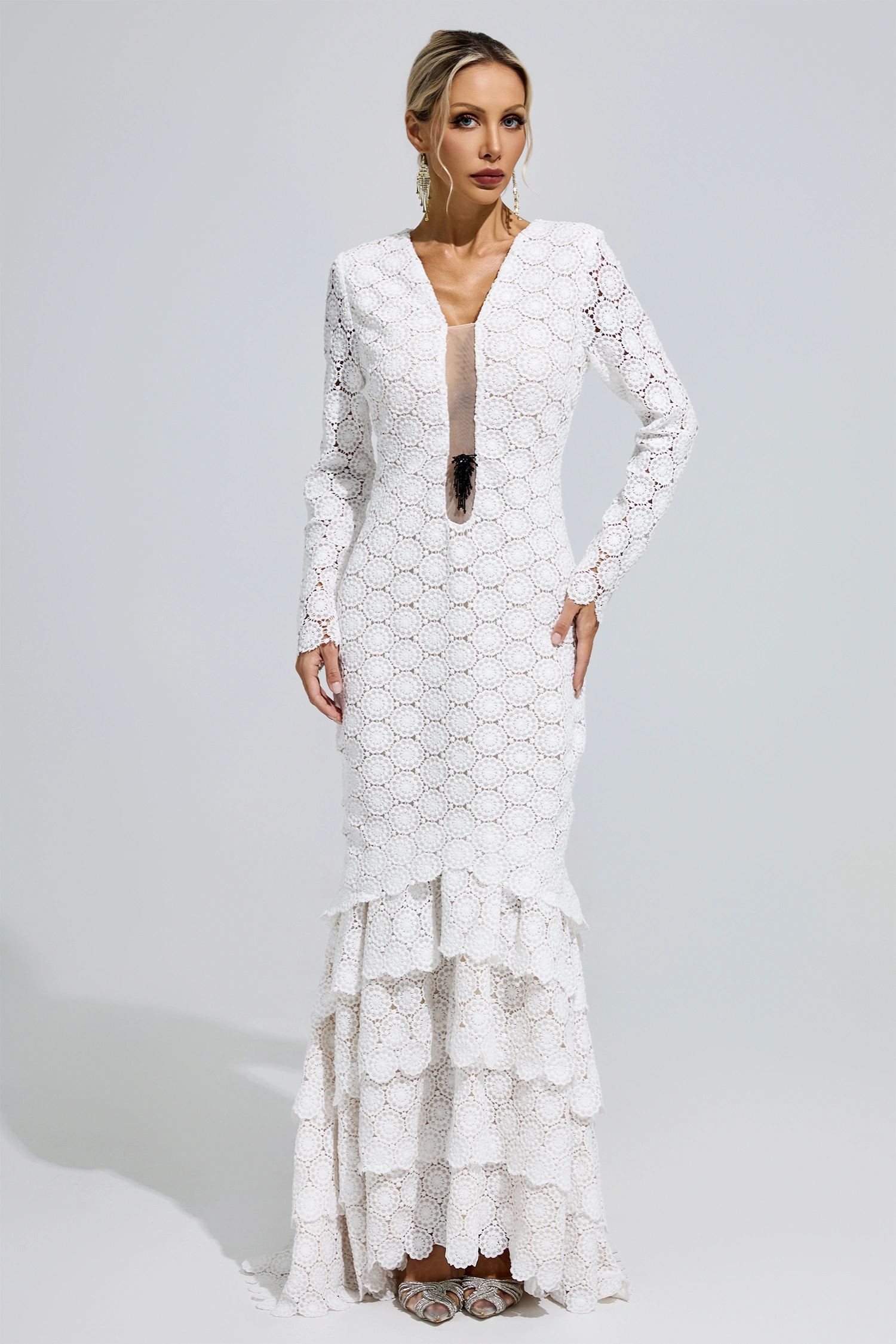 Morisot White Lace Mermaid Dress
