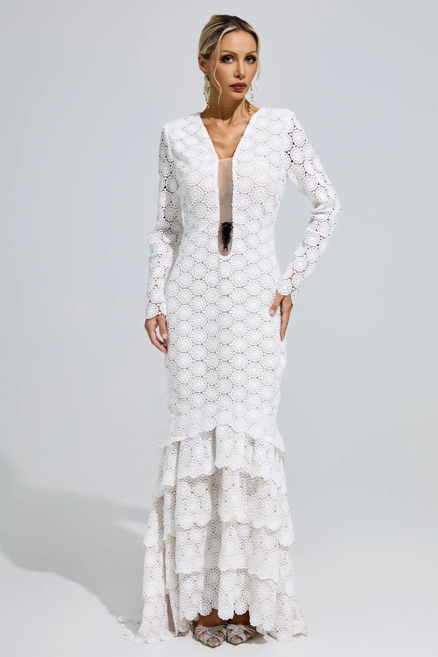 Morisot White Lace Mermaid Dress