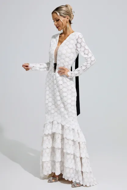 Morisot White Lace Mermaid Dress