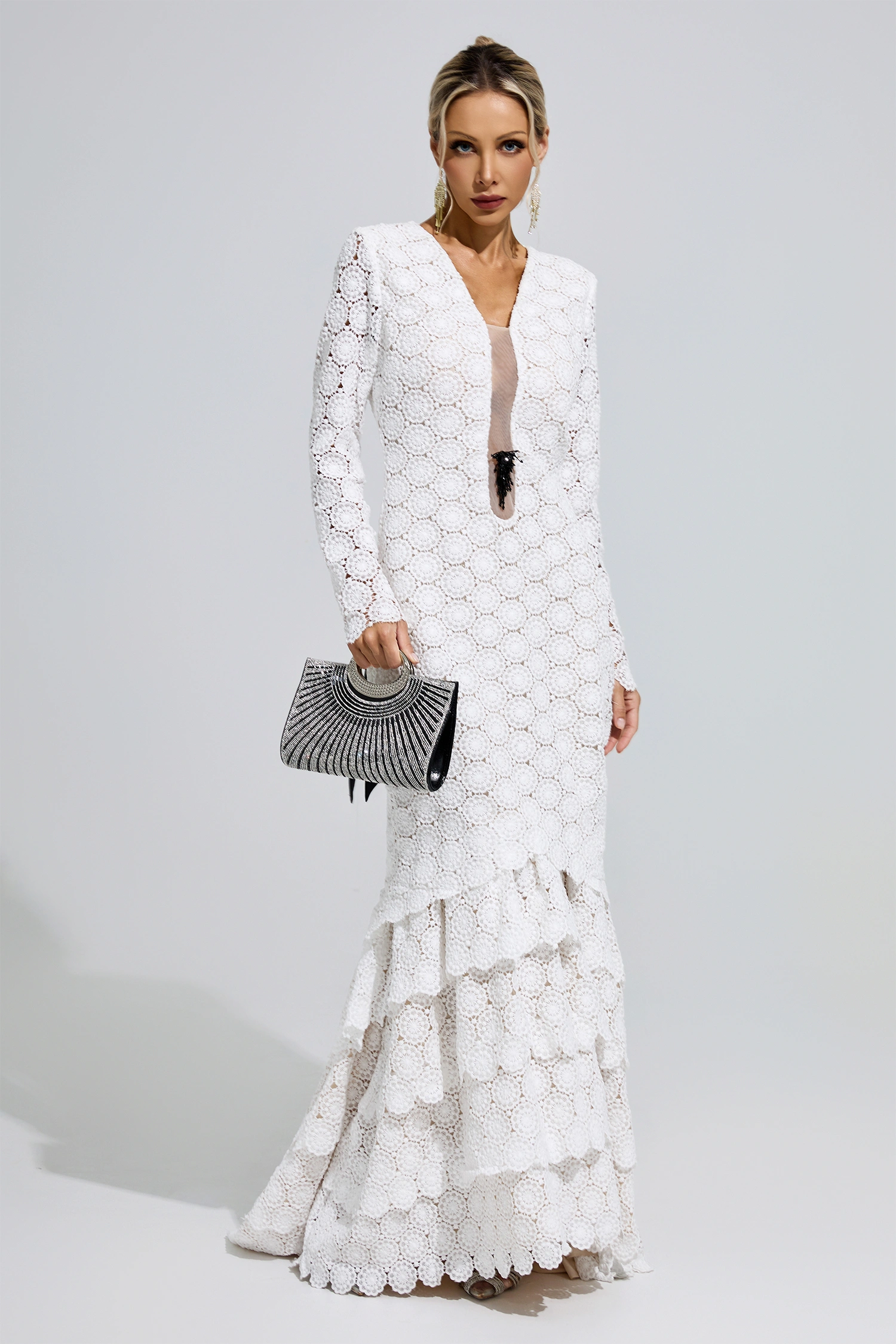 Morisot White Lace Mermaid Dress