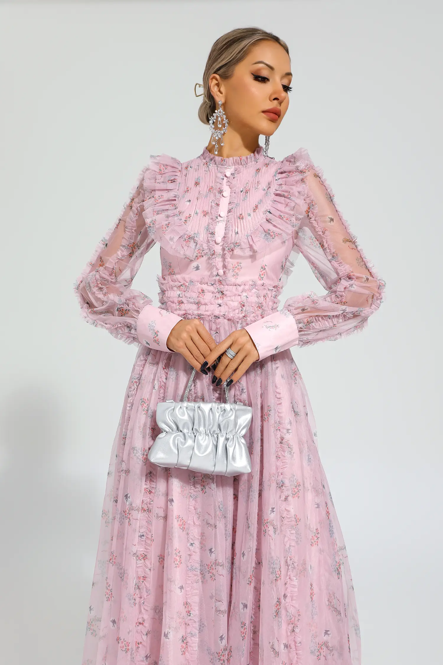 Bell Pink Floral Long Sleeve Dress