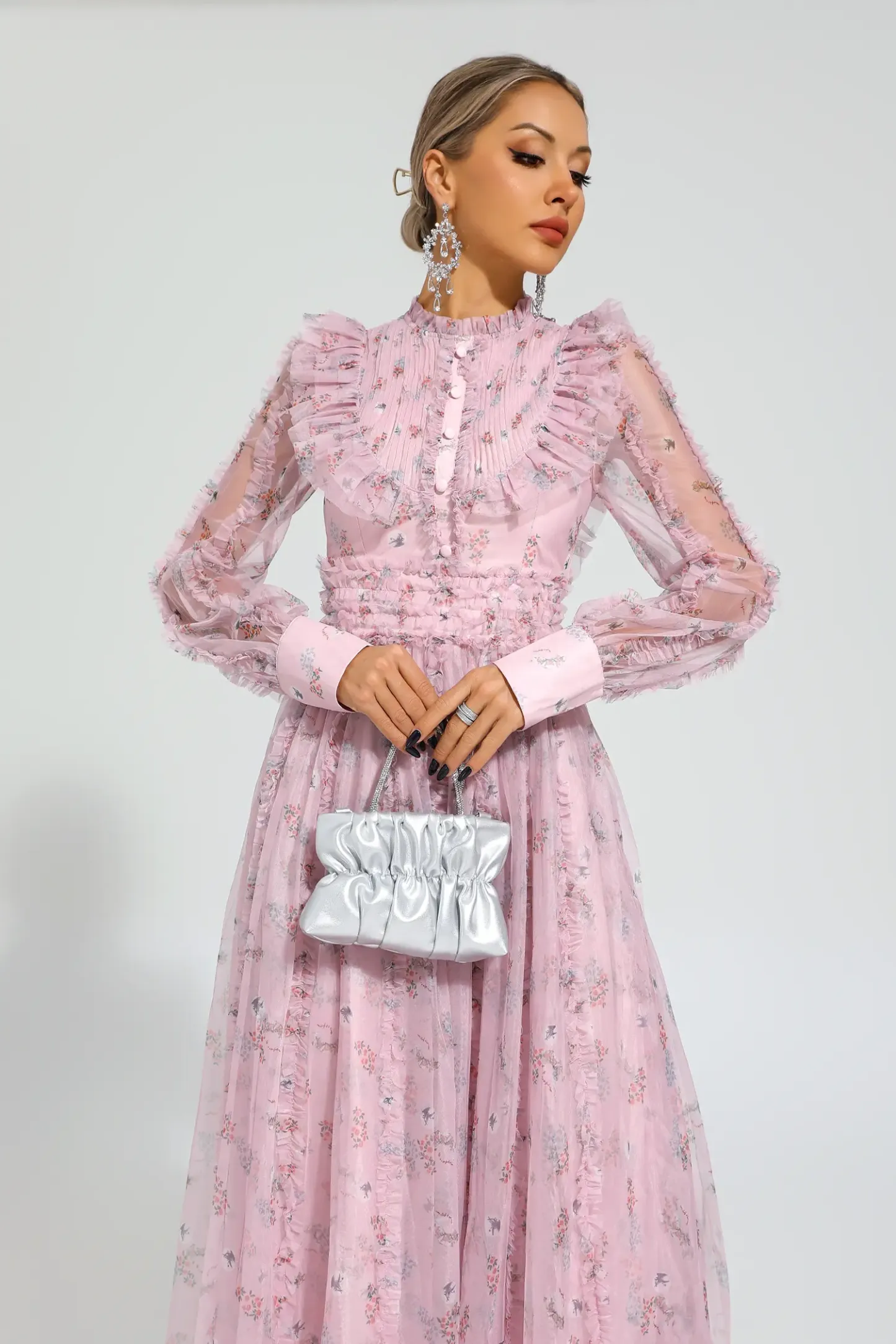 Bell Pink Floral Long Sleeve Dress